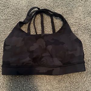 black camo print lululemon sports bra